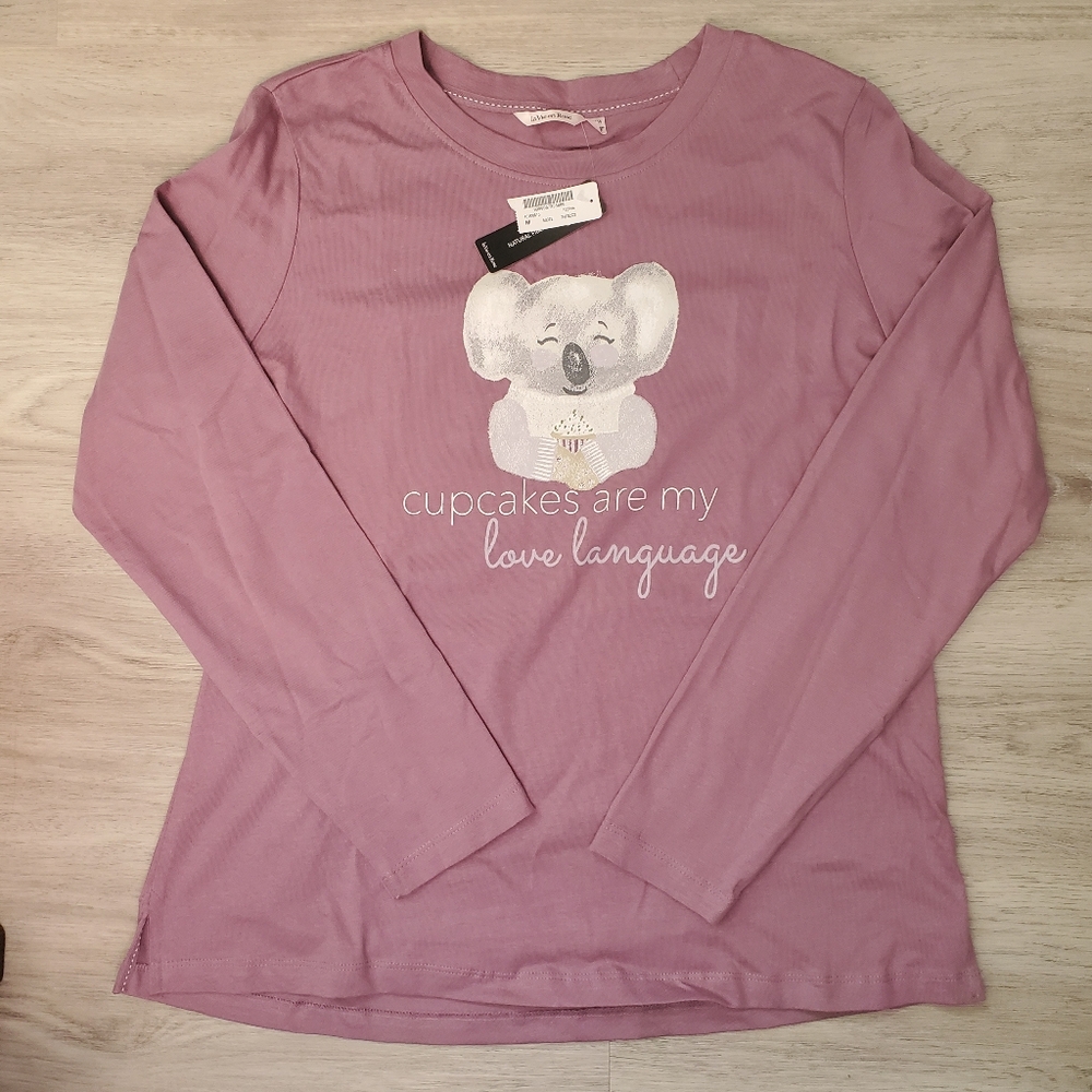 🍀2/$30🍀 Cute Koala Cupcake Cotton Pajama Top - La Vie En Rose - M